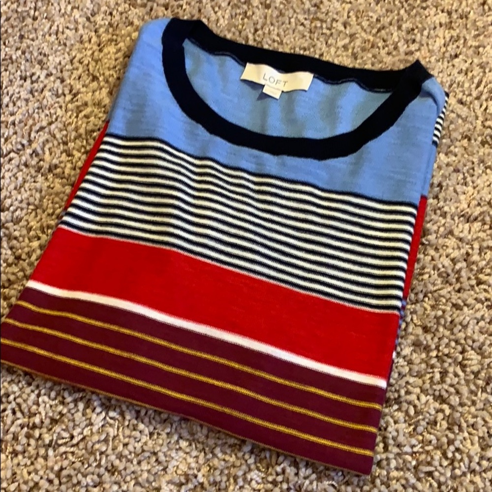 Ann Taylor Nautical Cotton Knit Sweater